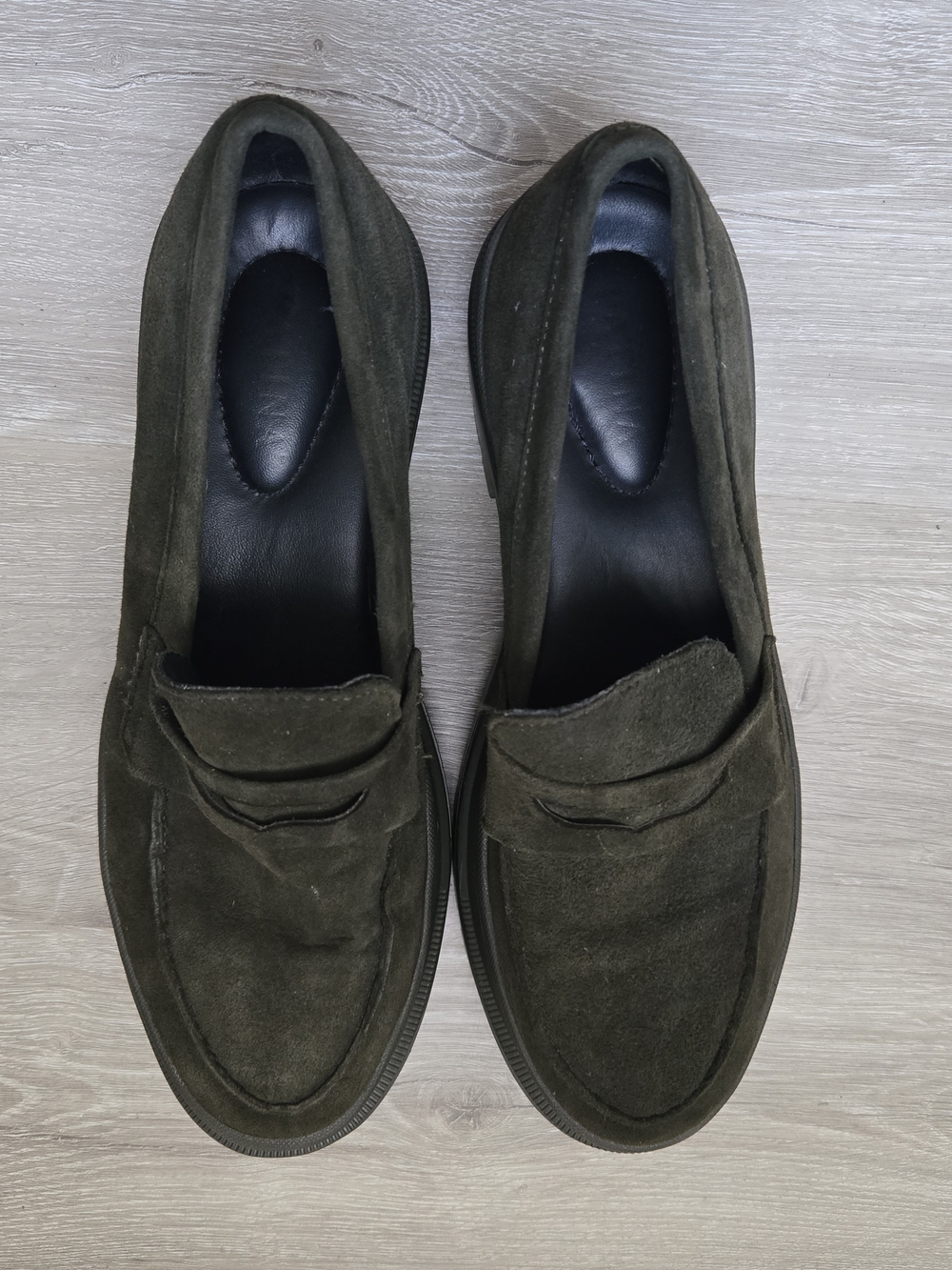 Patina Women's Suede Penny Loafers - Green Sz 9.5